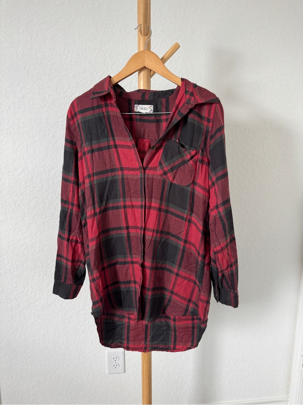 Women’s Red Plaid Flannel Dress